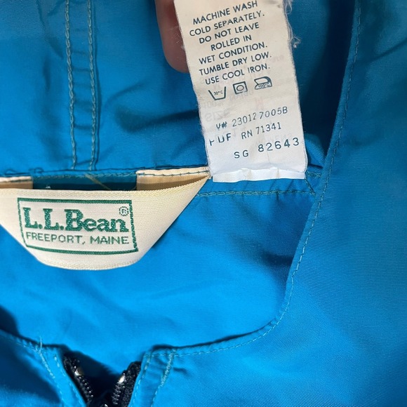 Vintage LL Bean Womens Medium Anorak Windbreaker Jacket Blue Teal Half Zip USA - Picture 5 of 9